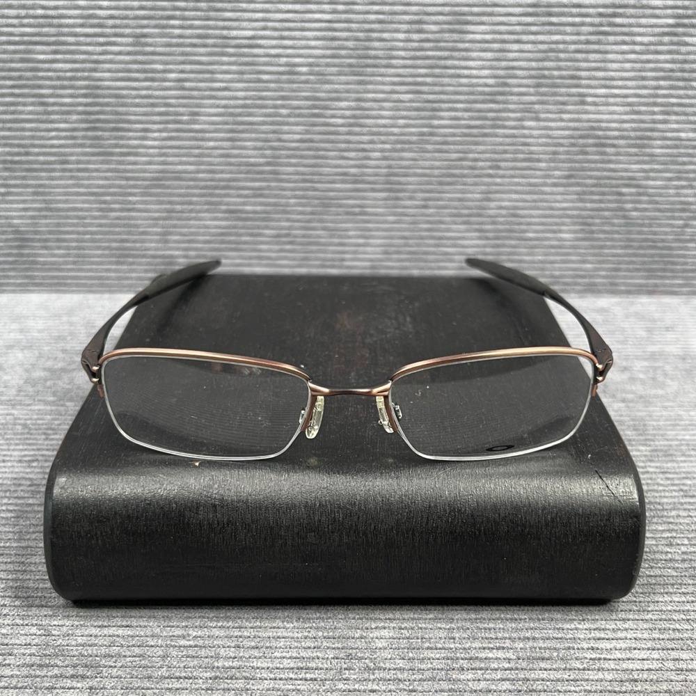 Oakley Valve OX3093-0351 y2k Eyeglasses Toast Bronze Rectangular Semi-Rimless